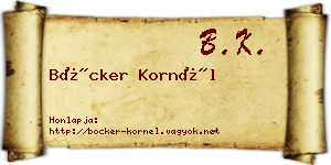 Böcker Kornél névjegykártya
